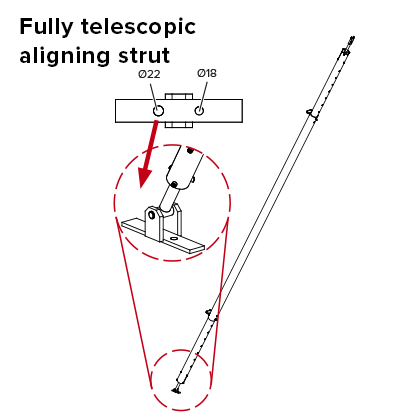 Podpory pionujące – montaż podpory teleskopowej