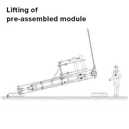 Lifting of pre-assembled module